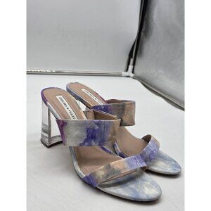 Chelsea & Violet Shoes Womens Size 9.5 Multicolor Tie Dye Mule Clear Heels